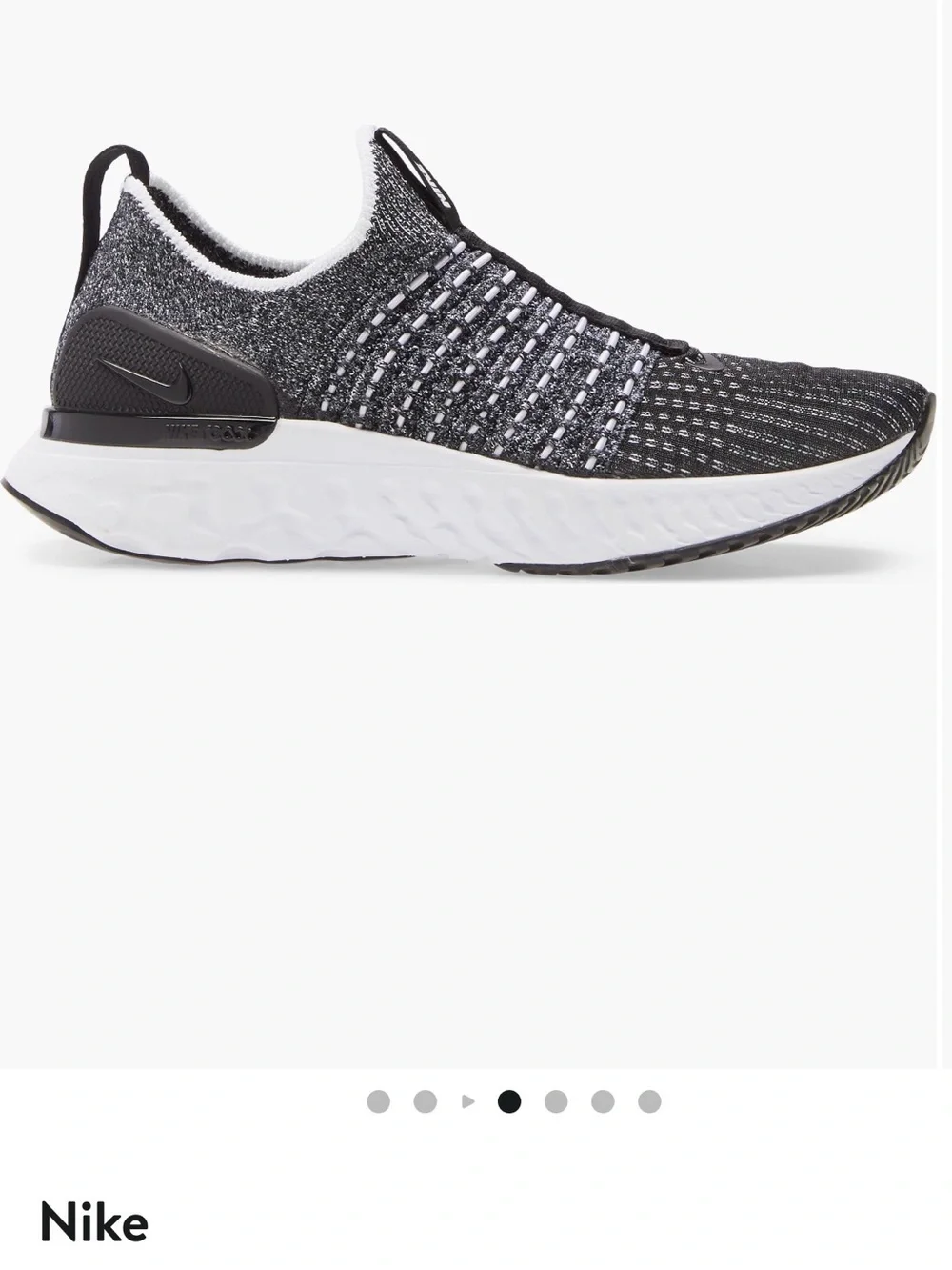 Nike women’s Black and Gray Knit Slip-On Sneakers